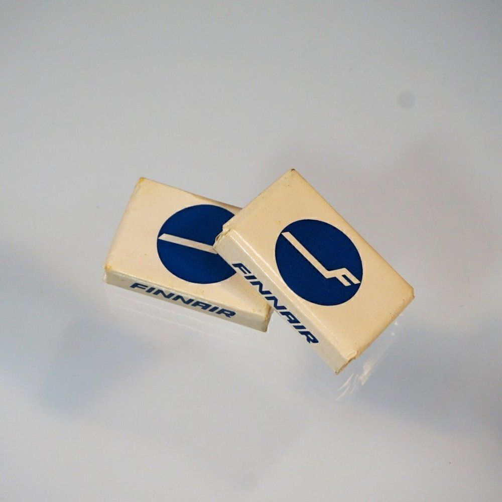 Vintage FINNAIR Airlines 2 Personal Size Soap Bars Finland Airline Toiletries